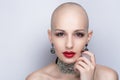 Beauty bald woman