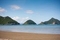 Beauty beach with the mountain and blue sky Royalty Free Stock Photo