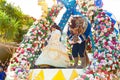 Beauty and the Beast participating in DisneyWorld parade Royalty Free Stock Photo