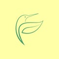 Beauty bird hummingbird leaf shape logo design vector graphic symbol icon sign illustration creative idea Royalty Free Stock Photo