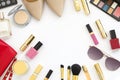 Beauty blog fashion concept. Top view text space Royalty Free Stock Photo