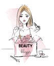 Beauty Blogger girl Royalty Free Stock Photo