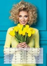 Beauty blonde woman, Calendar Royalty Free Stock Photo