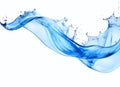 Beauty blue water splash isolated on white background