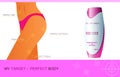 Beauty body and anti cellulite cream advertising