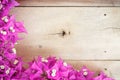 Beauty bougainvillea flower on wood