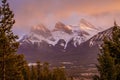 Beauty of Bow Valley mountains, Canmore, Canada Royalty Free Stock Photo