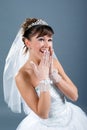 Beauty bride dressed in white wedding dress