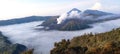 the beauty of the Bromo mountains in the summer on a sunny morning Royalty Free Stock Photo