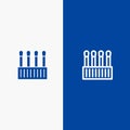 Beauty, Buds, Cosmetic, Cotton Line and Glyph Solid icon Blue banner Line and Glyph Solid icon Blue banner