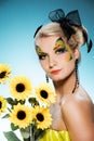 Beauty with butterfly face-art Royalty Free Stock Photo