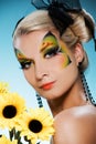 Beauty with butterfly face-art Royalty Free Stock Photo