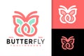 Beauty Butterfly Line Logo Design, Brand Identity logos vector, modern logo, Logo Designs Vector Illustration Template Royalty Free Stock Photo