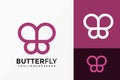 Beauty Butterfly Logo Vector Design. Abstract emblem, designs concept, logos, logotype element for template Royalty Free Stock Photo