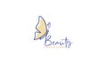 Beauty butterfly simple lines colorful logo vector symbol icon design illustration Royalty Free Stock Photo