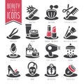 Beauty care icon set.