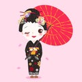 Beauty cartoon geisha