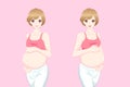 Beauty cartoon pregnant women