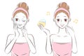 Beauty cartoon skin care woman