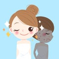 Beauty cartoon skincare woman