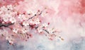 Beauty cherry blossom background nature watercolor pink spring background blooming floral branch flower tree Royalty Free Stock Photo