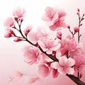 Cherry blossom background with pink sakura flowers. vector illustration Royalty Free Stock Photo