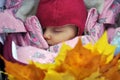 Beauty chest child, newborn, sleeping closeup