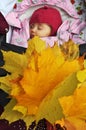 Beauty chest child, newborn, sleeping closeup