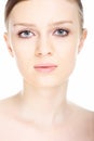 Beauty close-up portrait young woman face Royalty Free Stock Photo
