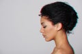 Beauty closeup profile portrait of beautiful woman Royalty Free Stock Photo