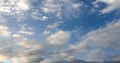 Beauty cloud against a blue sky background. Clouds sky. Blue sky with cloudy weather, nature cloud. White clouds, blue sky and sun Royalty Free Stock Photo