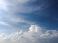 Beauty cloud against a blue sky background. Sky slouds. Blue sky with cloudy weather, nature cloud. White clouds, blue sky and sun Royalty Free Stock Photo