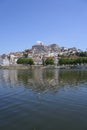 Beauty Coimbra city at Mondego river in Portugal - vertical Royalty Free Stock Photo
