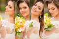 Beauty collage. Beautiful and fashion bride