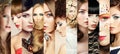 Beauty collage. Faces of women Royalty Free Stock Photo