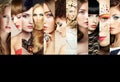 Beauty collage. Faces of women Royalty Free Stock Photo