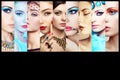 Beauty collage. Faces of women Royalty Free Stock Photo