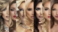 Beauty Collage. Set of Women's Faces