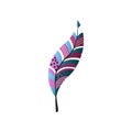 Beauty colorful bird feather with violet color, black dots