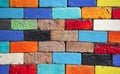 Beauty of the colorful brick walls Royalty Free Stock Photo