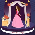 Beauty Contest Winner Vector Greeting Card Concept