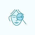 Beauty cosmetic antiaging field outline icon