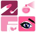 Beauty, cosmetic and makeup icons