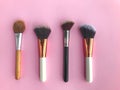 Beauty cosmetic makeup product layout. Fashion woman make up brushes. Stylish design background Royalty Free Stock Photo