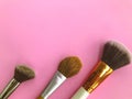 Beauty cosmetic makeup product layout. Fashion woman make up brushes. Stylish design background. Creative fashionable concept Royalty Free Stock Photo