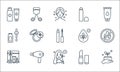 Beauty cosmetics line icons. linear set. quality vector line set such as organic product, beauty, cosmetics, lipstick, hair dryer