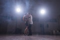 Beauty couple dancing social danse kizomba or bachata or semba or taraxia Royalty Free Stock Photo