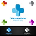 Beauty Cross Medical Hospital Logo for Emergency Clinic Drug store or Volunteers Royalty Free Stock Photo