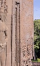 Beauty Dancing Apsaras an old Khmer art sand stone carving of Apsara status on the wall at world heritage, Siem Reap, Cambodia