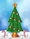 Beauty decoration christmas tree landscape view for merry christmas and happy new year Royalty Free Stock Photo